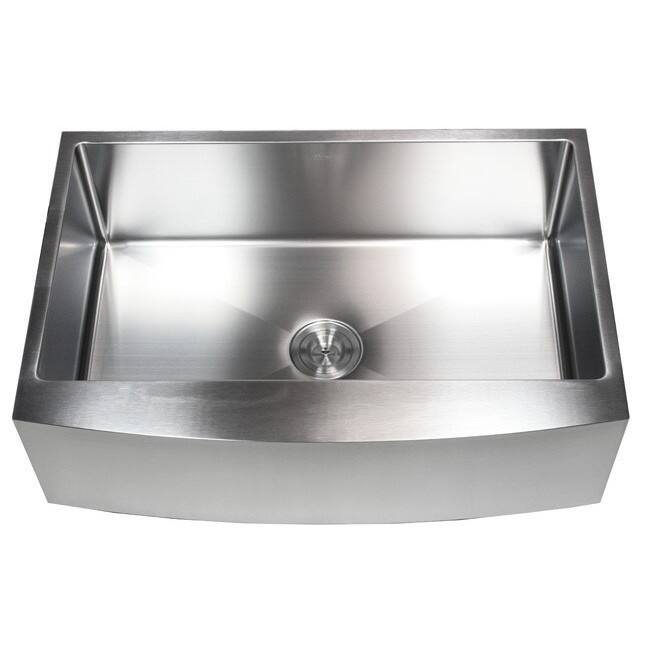 33-inch 15mm Curved Front Farm Apron Stainless Steel Single Bowl Kitchen Sink