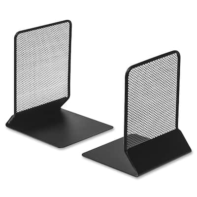 Lorell Black Mesh Bookends (Set of 2)