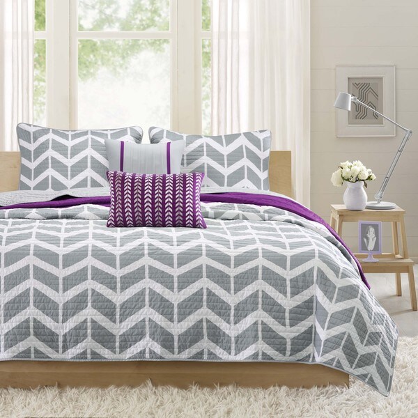 Intelligent Design Reversible Peyton Purple Coverlet Set Free Intelligent Design Reversible Peyton Purple Coverlet Set