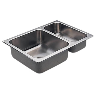 Drop In Stainless Steel Kitchen Sinks 18-gauge stainless steel double 33-inch top-mount/drop-in 60/40 Drop In Stainless Steel Kitchen Sinks 18-gauge stainless steel double 33-inch top-mount/drop-in 60/40