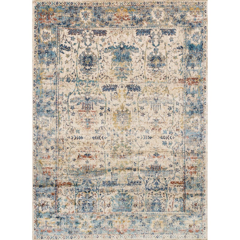Alexander Home Contessa Traditional Ocean Floral Distressed Rug