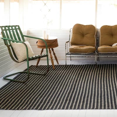Alexander Home Indoor/ Outdoor Earth Tone Flatweave Stripe Rug