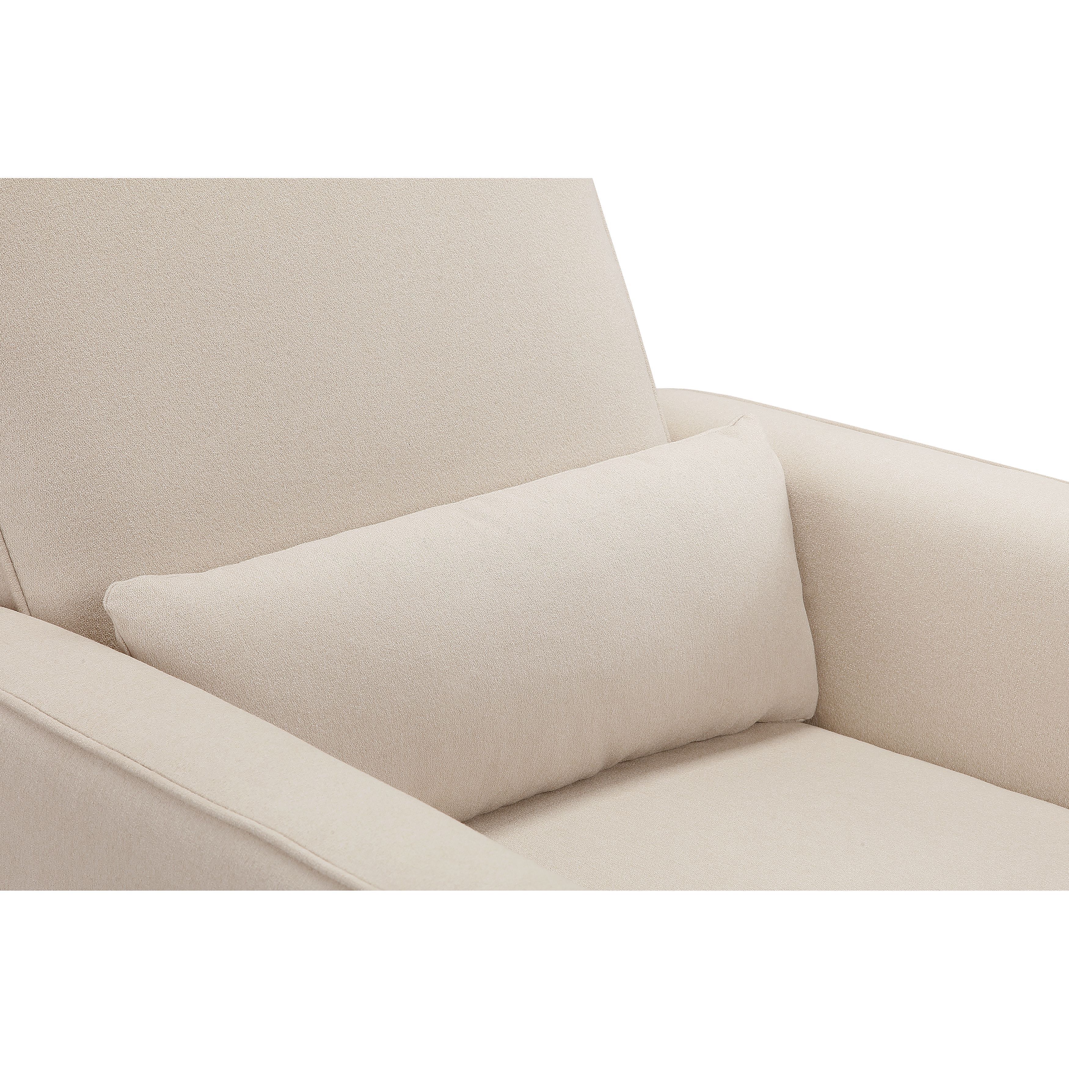 davinci olive upholstered swivel glider with ottoman in cream