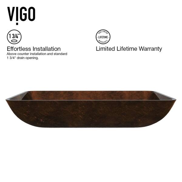 Shop Vigo Russet Glass Vessel Bathroom Sink Set With Niko Faucet
