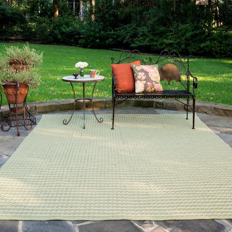 Alexander Home Indoor/ Outdoor Earth Tone Flatweave Stripe Rug