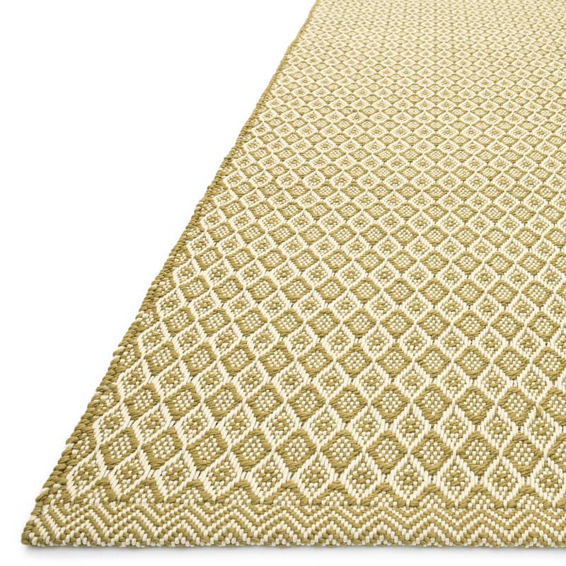 Indoor/ Outdoor Earth Tone Flatweave Goldenrod Rug