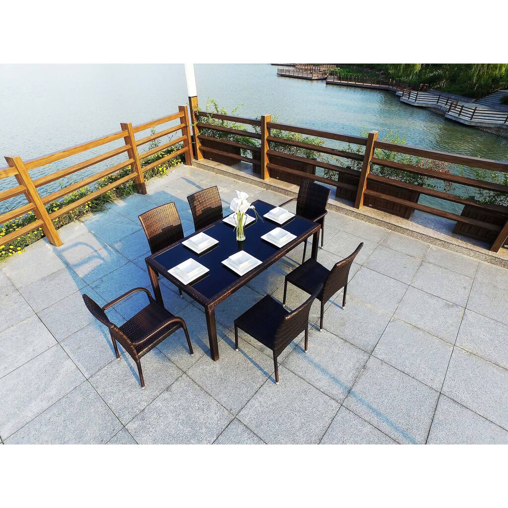 Emily 7-piece Outdoor Wicker Dining Set