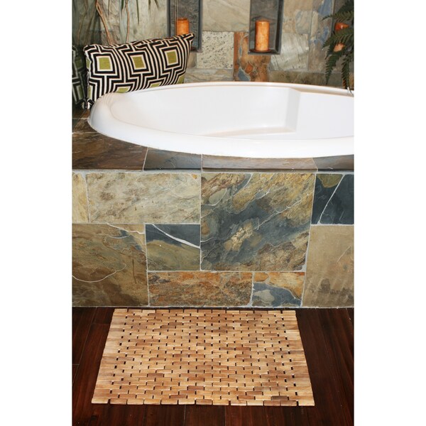 Shop Teak Indoor/ Outdoor Bath and Shower Mat On Sale Free Shipping