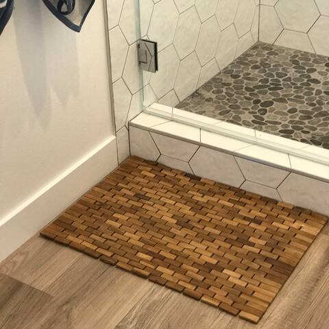 mat teak outdoor shower indoor bath floor door mats hip kitchen living modern doormats decorative accessories overstock