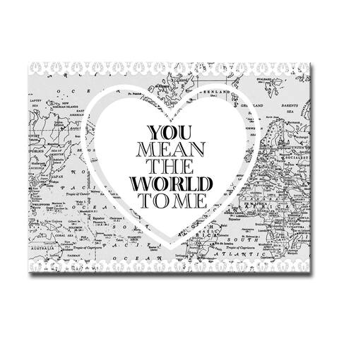 You Mean the World to Me' Romantic Wrapped Canvas Wall Art