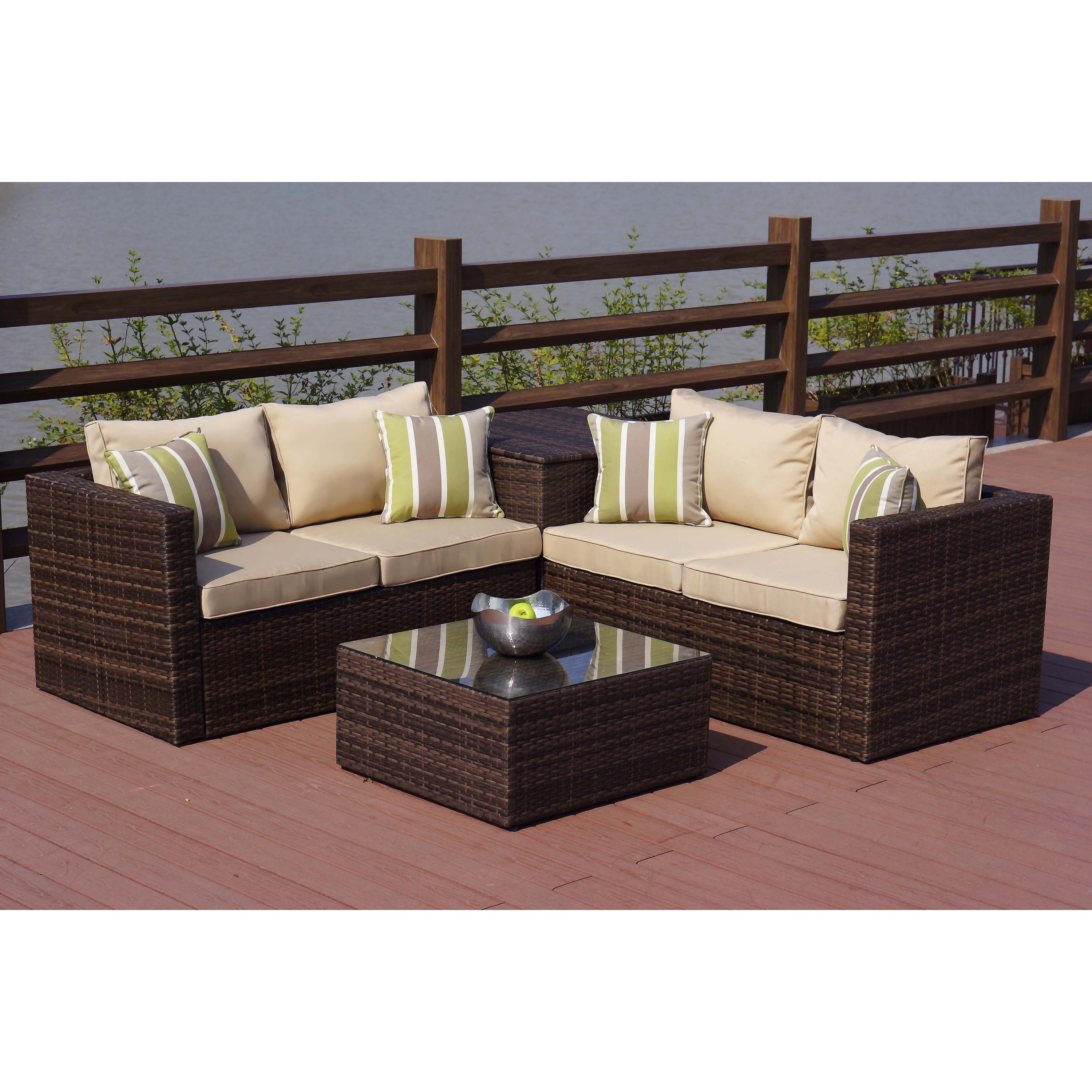 Shop Zoe Outdoor 4 Piece Conversation Set With Storage Box On