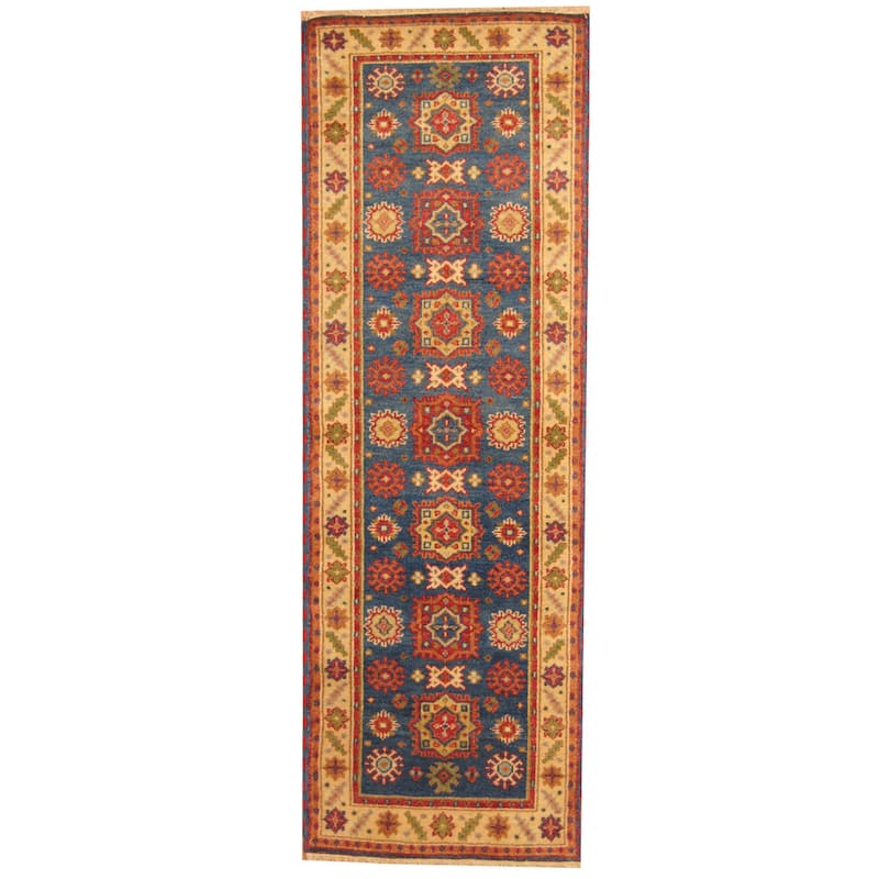 Handmade Kazak Wool Runner (India) - 2'6 x 8'