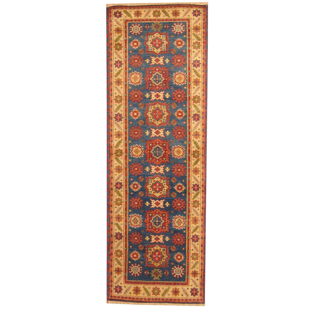 Handmade Kazak Wool Runner (India) - 2'6 x 8'