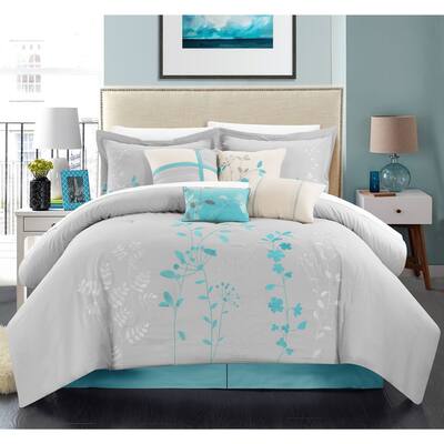 Copper Grove Hazlet Turquoise 8-piece Embroidered Comforter Set