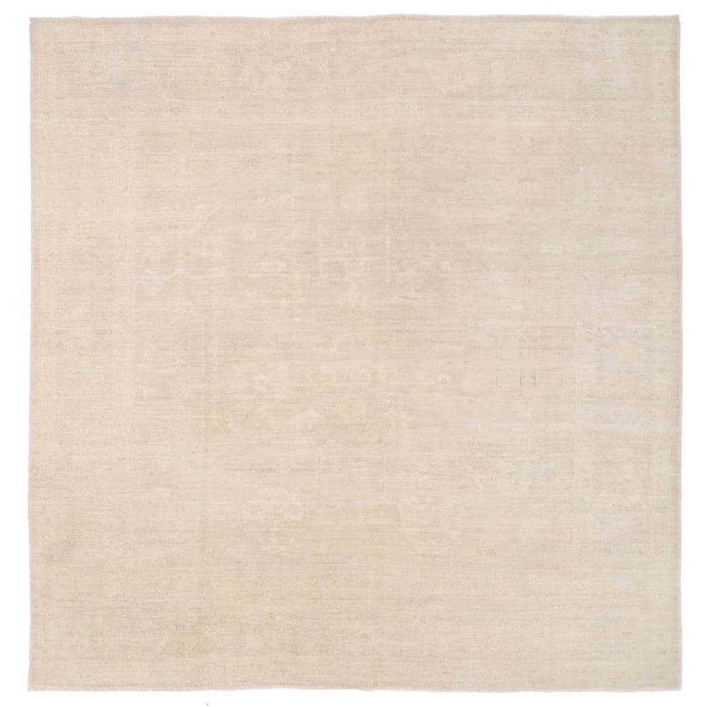 Handmade One-of-a-Kind Whitewash Vegetable Dye Oushak Wool Rug (Afghanistan) - 8' x 8'