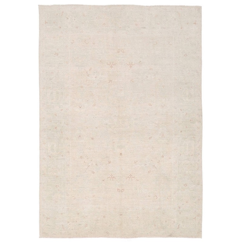 Handmade Whitewash Vegetable Dye Oushak Wool Rug (Afghanistan) - 6'2 x 8'10