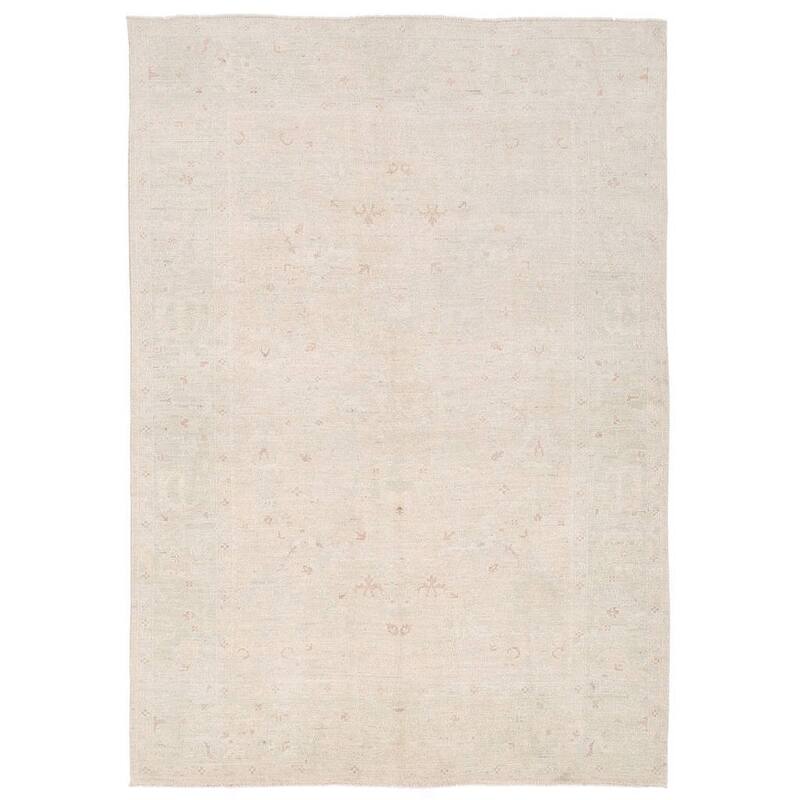 Handmade Whitewash Vegetable Dye Oushak Wool Rug (Afghanistan) - 6'2 x 8'10