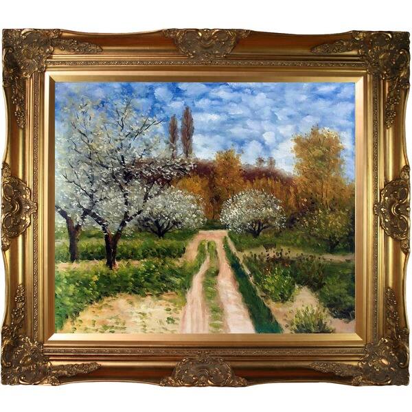 Claude Monet 'Trees in Bloom' Hand-painted Framed Canvas Art ...