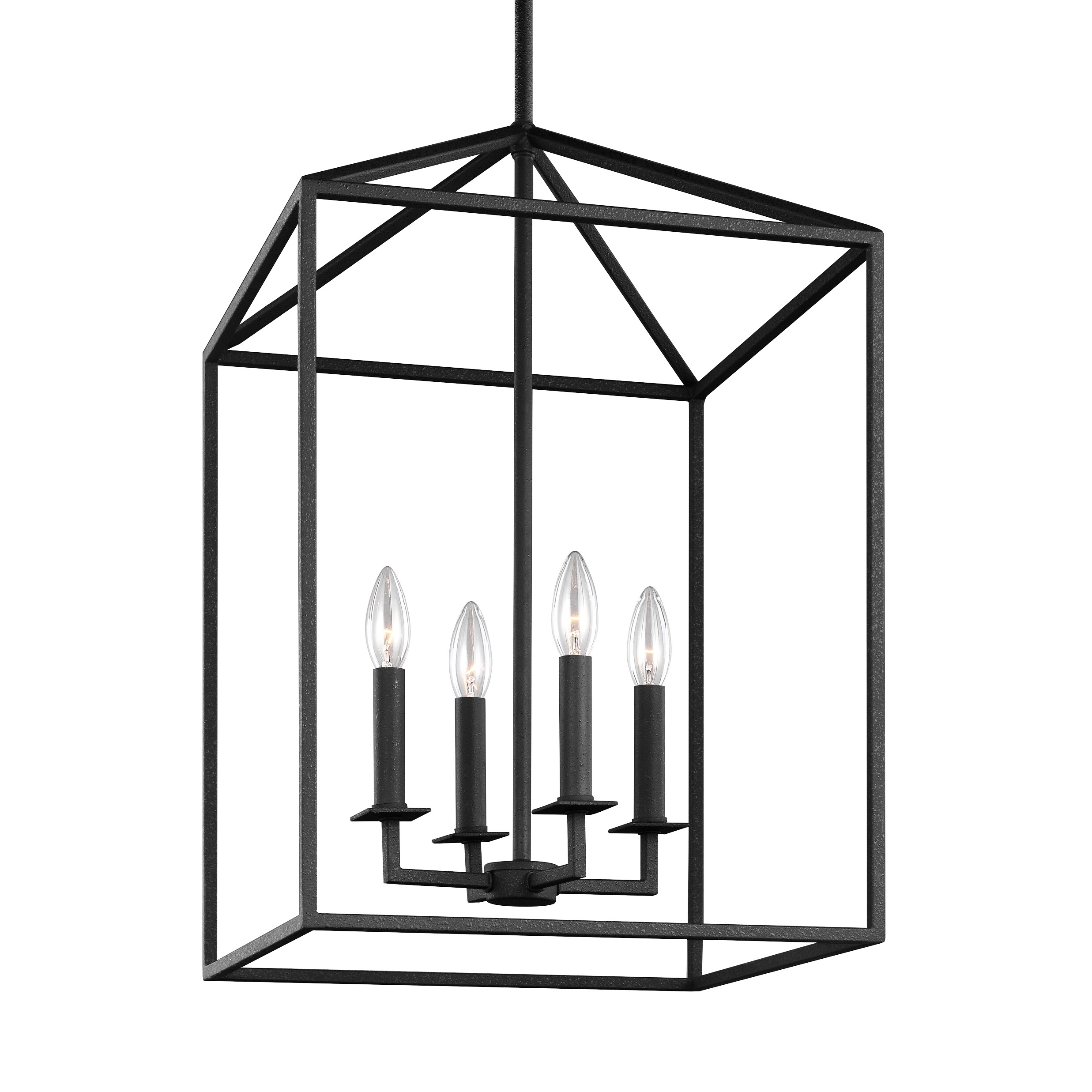 Sea Gull Perryton Black Steel 4-light Blacksmith Hall Foyer Pendant (Blacksmith 4 Light) - Chandeliers For Bedrooms by Overstock.com
