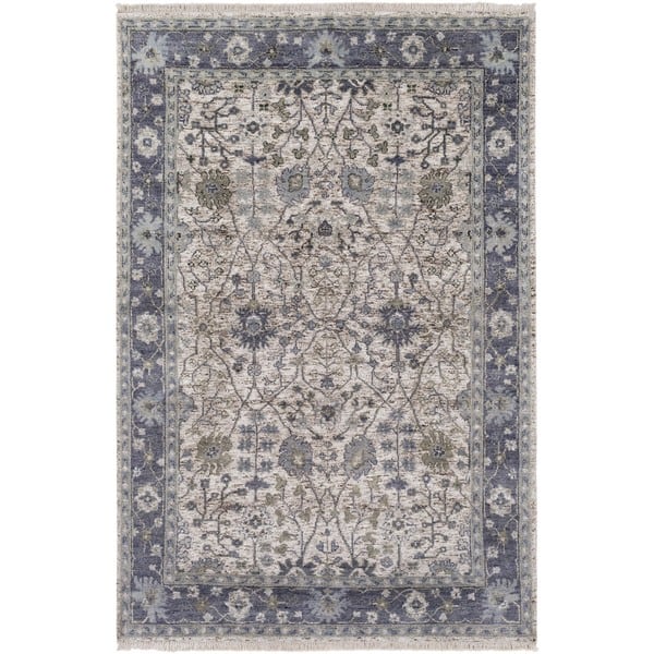 slide 2 of 9, Hand-Knotted Crenshaw Wool/ Viscose Area Rug - 2' x 3'