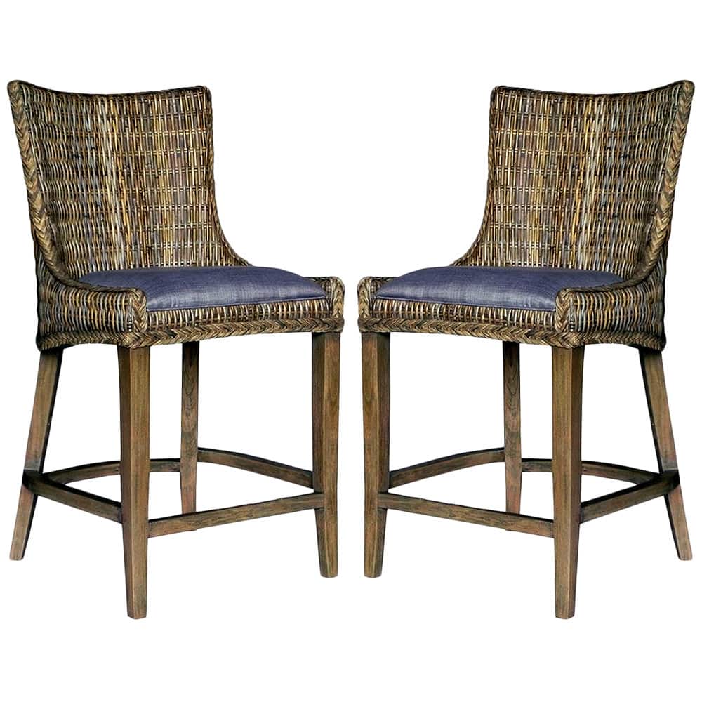 La Merenda Tropical Magazine Counter Height Stools (Set of 2)