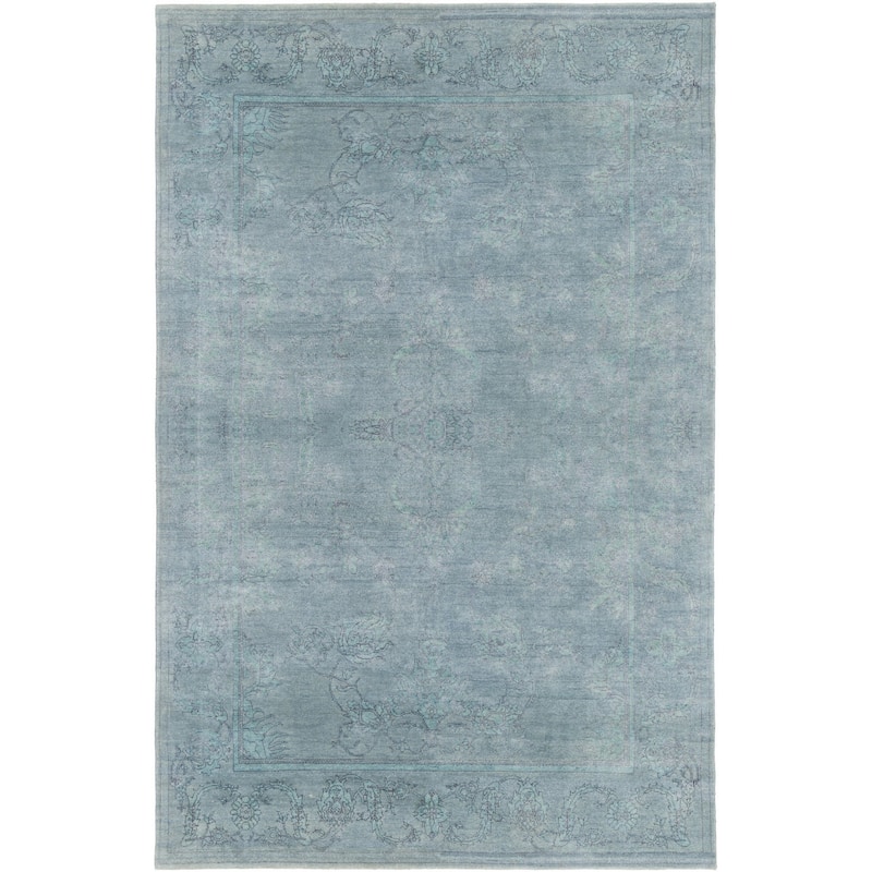 Hand-Knotted Berkshire Indoor Area Rug - 4' x 6' - Blue