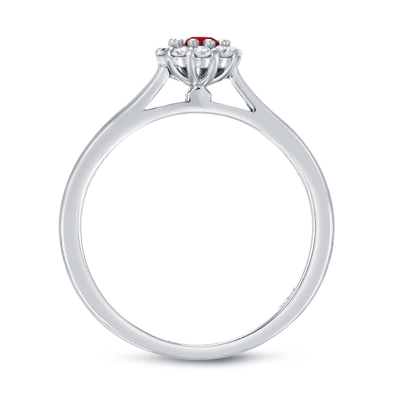 Auriya 1/3ct Red Ruby Gemstone and 1/5ctw Halo Diamond Engagement Ring 14k Gold