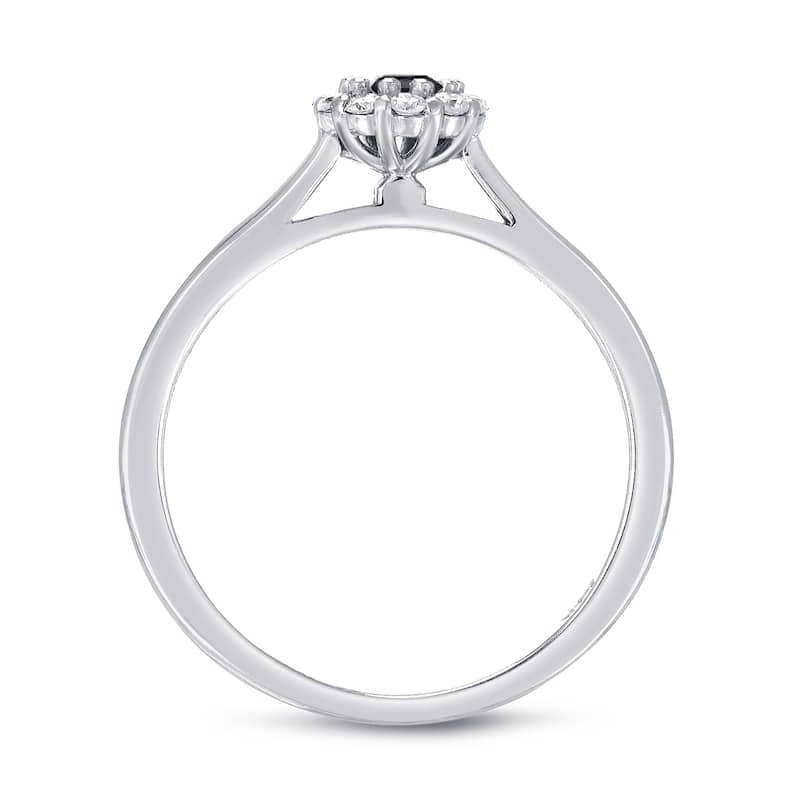 Auriya Round Halo Black Diamond Engagement Ring 1/2ct TDW 14K Gold