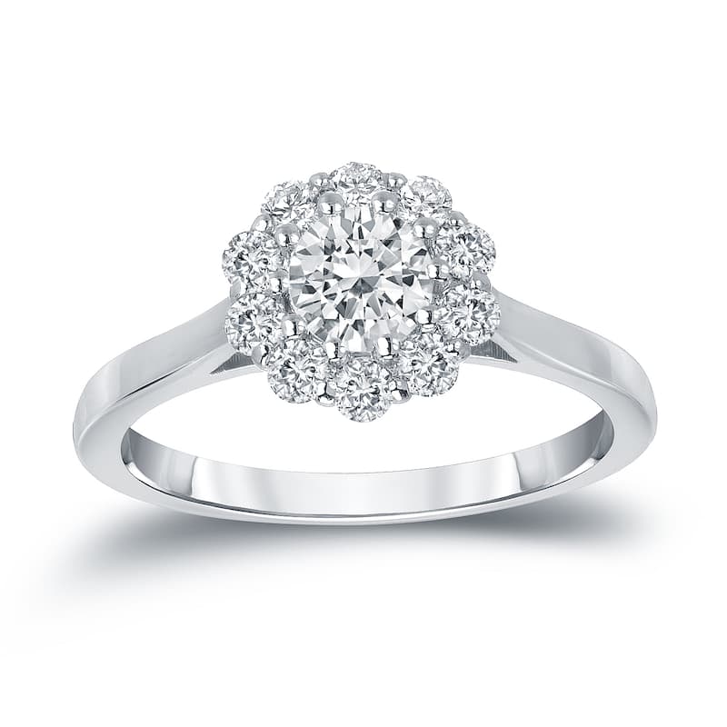 Auriya 14k Gold 3/4cttw Halo Diamond Engagement Ring (H-I, I1-I2)