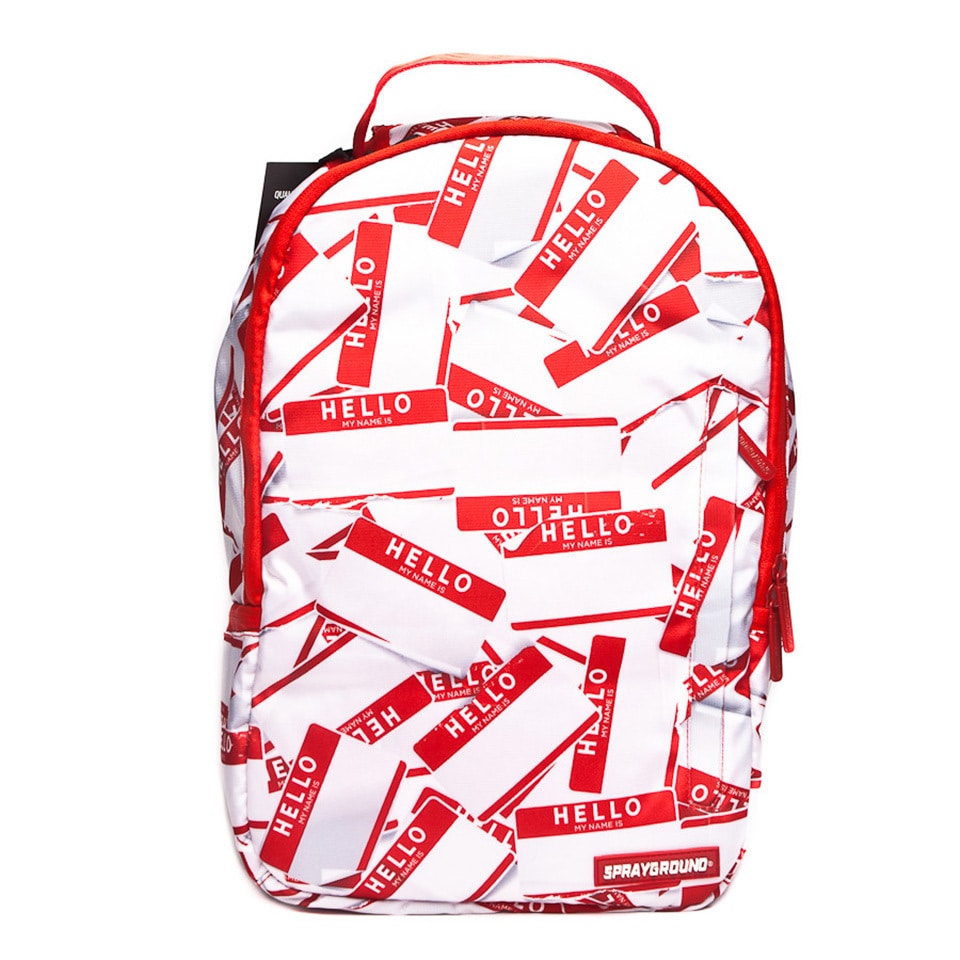 sprayground hello my name is backpack