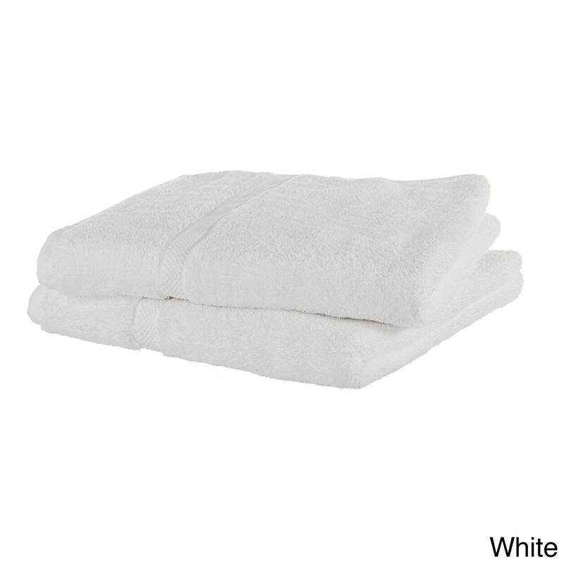 Cheer Collection Super Soft Absorbent Solid Color Bath Towels (set of 2) - White