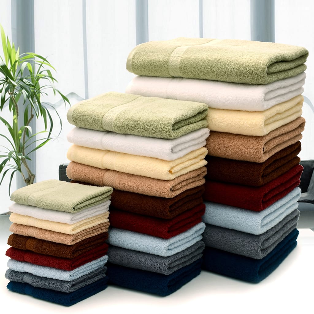 Cheer Collection Super Soft Absorbent Solid Color Bath Towels (set of 2)