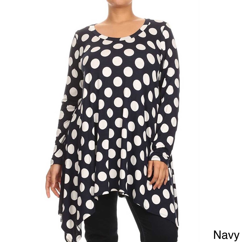 plus size polka dot tunic