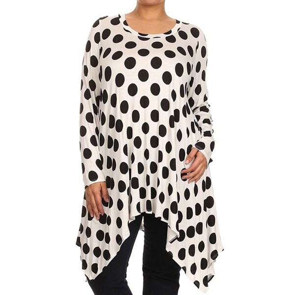 MOA Collection Plus Size Women's Polka-dot Tunic