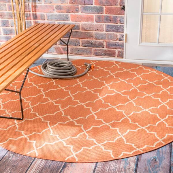 nuLOOM Star Trellis Indoor/ Outdoor Brick Porch Rug (6'3 Round