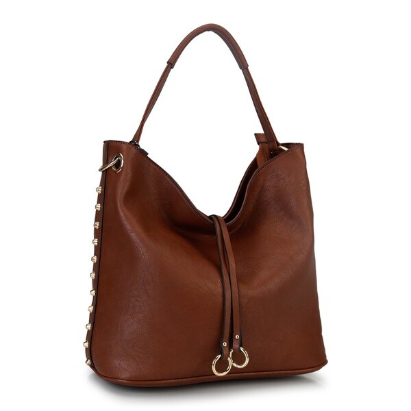 Diophy Studded Hobo Handbag - 18132079 - Overstock.com Shopping - Great ...