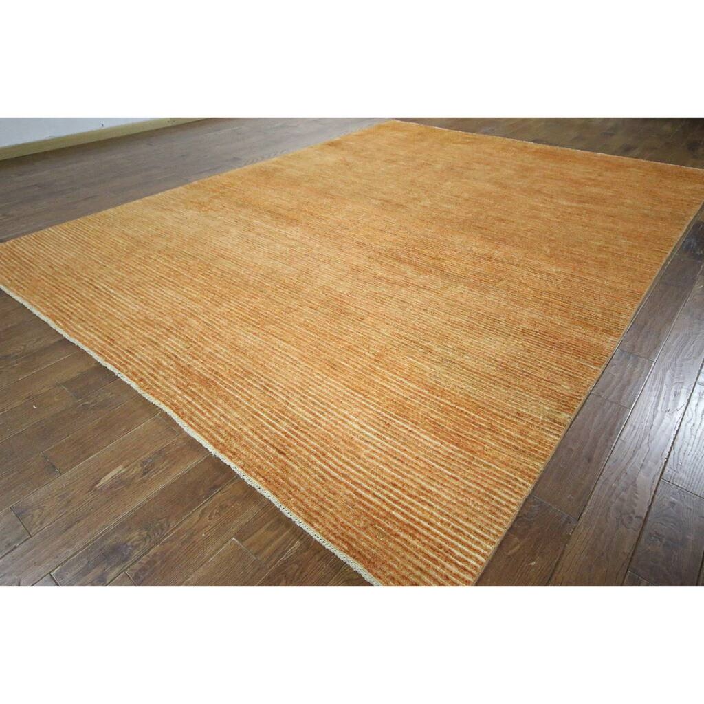 H9495 Orange Wool Modern Gabbeh Oriental Hand-knotted Area Rug (9' x 12')