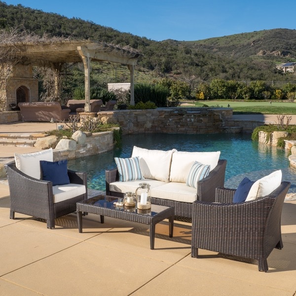 Oliver & James Moses 4-piece Outdoor Chat Set. Opens flyout.