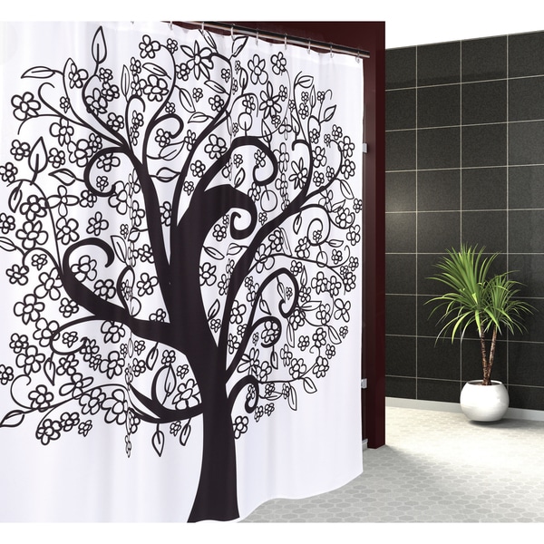 Carnation Home Fashions Tree of Life Fabric Shower Curtain