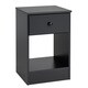preview thumbnail 4 of 5, Bella Tall 1-Drawer Night Stand, Black