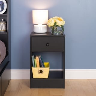 Bella Tall 1-Drawer Night Stand, Black