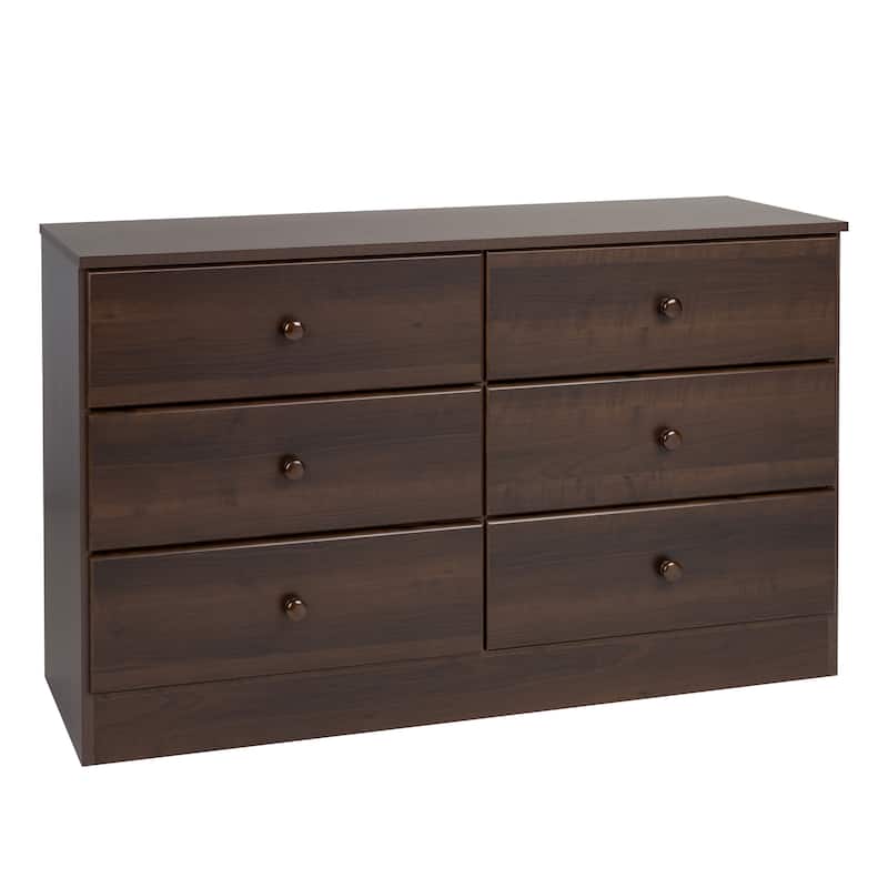 Prepac Astrid 6 Drawer Double Dresser for Bedroom, Wide Chest of Drawers, Bedroom Furniture, Traditional Furniture