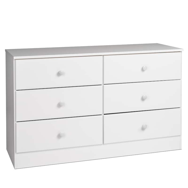 Prepac Astrid 6 Drawer Double Dresser for Bedroom, Wide Chest of Drawers, Bedroom Furniture, Traditional Furniture