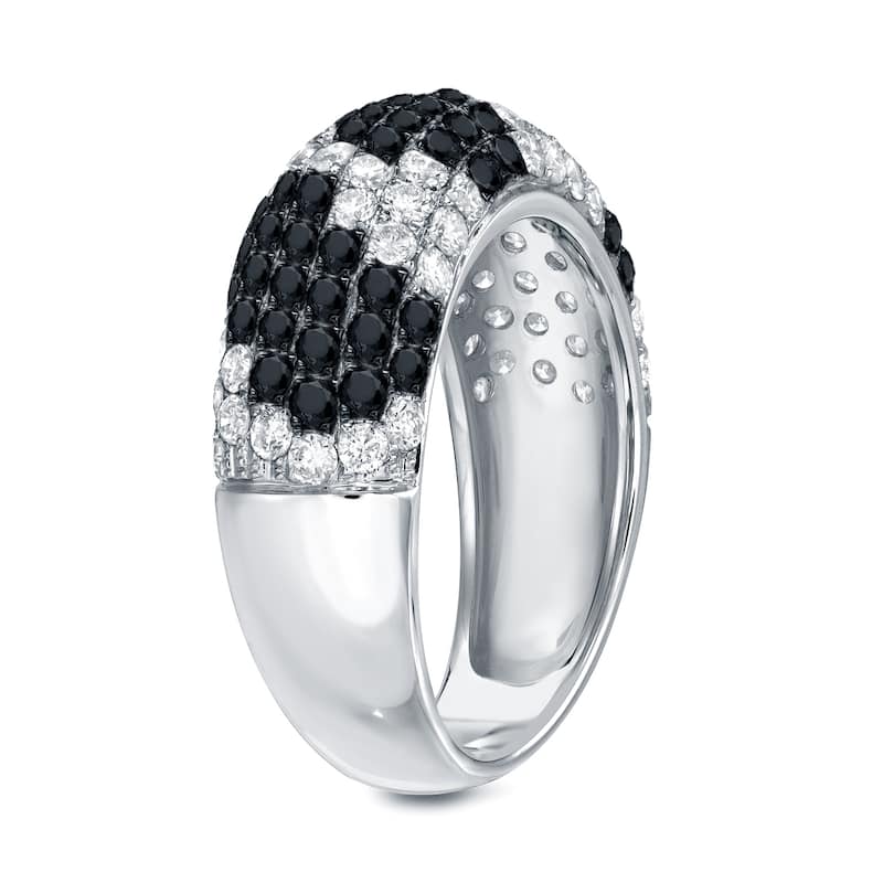 Auriya Pave White and Black Diamond Dome Band 2 carat TDW 14K White Gold