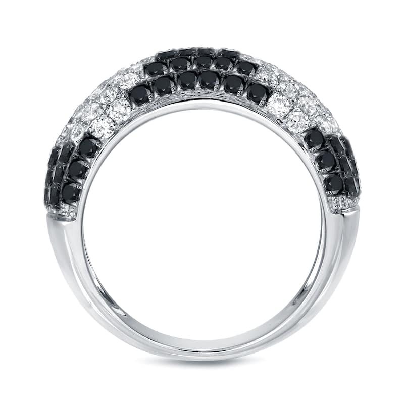 Auriya Pave White and Black Diamond Dome Band 1 1/2 carat TDW 14K White Gold