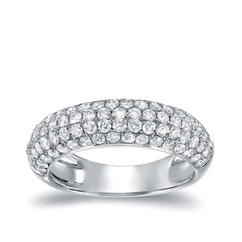 Auriya 3/4 carat TW Multi-Row Pave Diamond Band 14K White Gold