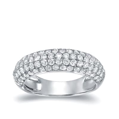Auriya 3/4 carat TW Multi-Row Pave Diamond Band 14K White Gold