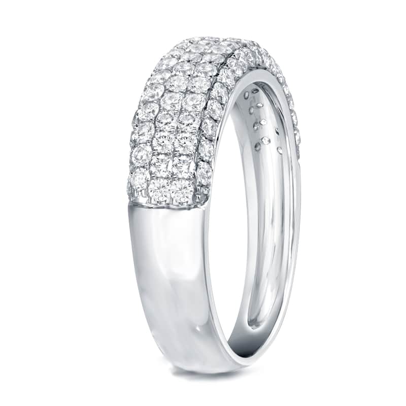 Auriya 3/4 carat TW Multi-Row Pave Diamond Band 14K White Gold