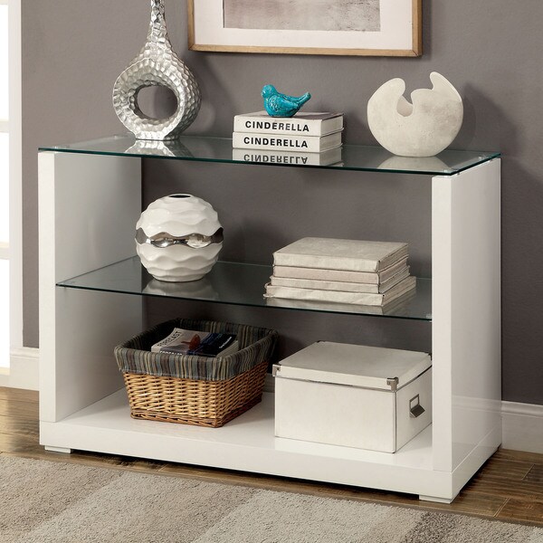 Furniture Of America Shura Contemporary Glossy White Sofa Table Furniture Of America Shura Contemporary Glossy White Sofa Table