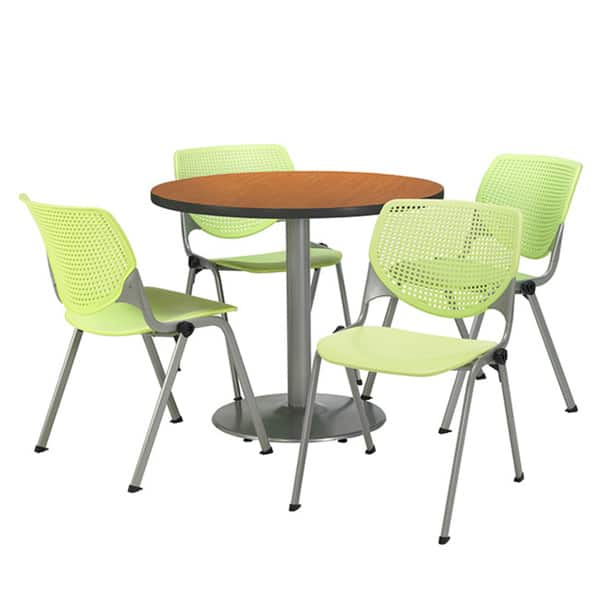 Shop Kfi Round 36in Pedestal Table With 4 Lime Green Kool